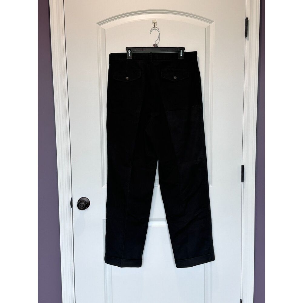 Vintage Banana Republic Cuffed Trousers 100% Cotton Black Size 36